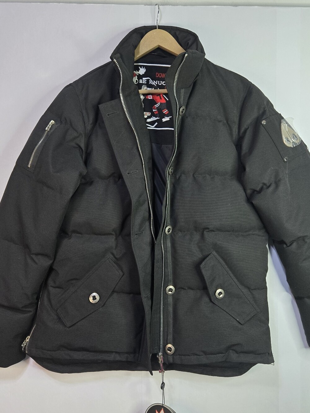 Moose Knuckles Men Size XXL Down Filled Black Winter Jacket - Missing Hood NWT
